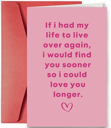 Miniatura 1 de SuperShunhu Tarjeta romántica para el día de San Valentín o esposo esposa, tarjeta de aniversario de poema Love You Longer, dulce tarjeta de