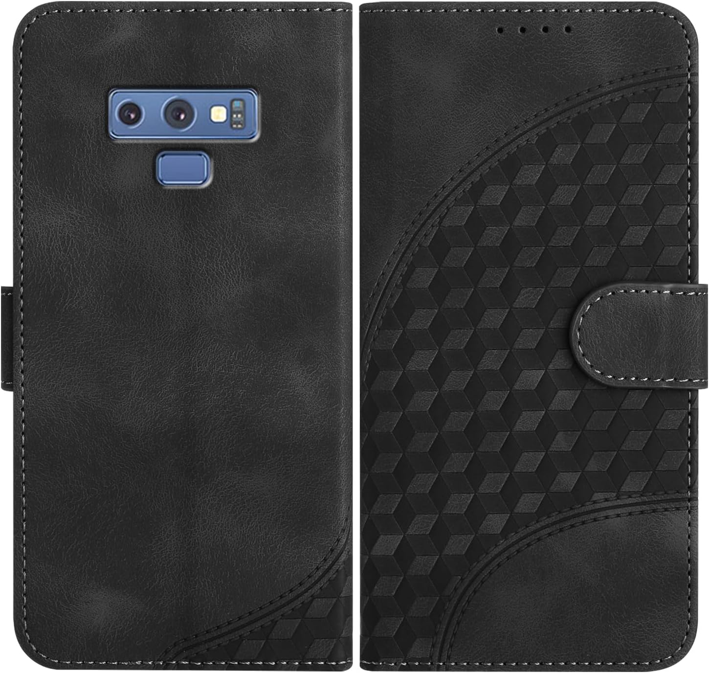 JayModCase Wallet Case for Samsung Galaxy Note 9, Flip Folio PU Leather Wallet Cover with Card Holder Kickstand Magnetic Closure Cover for Galaxy Note 9 - Black