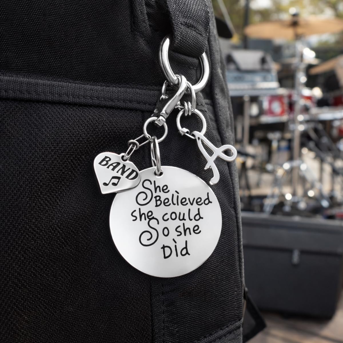 Infinity Collection Personalized Marching Band Keychain Gift with Letter Charm - Musically Keychain- Treble Clef Jewelry - Musician Keychain, Perfect Music Lover Gifts - Image 7