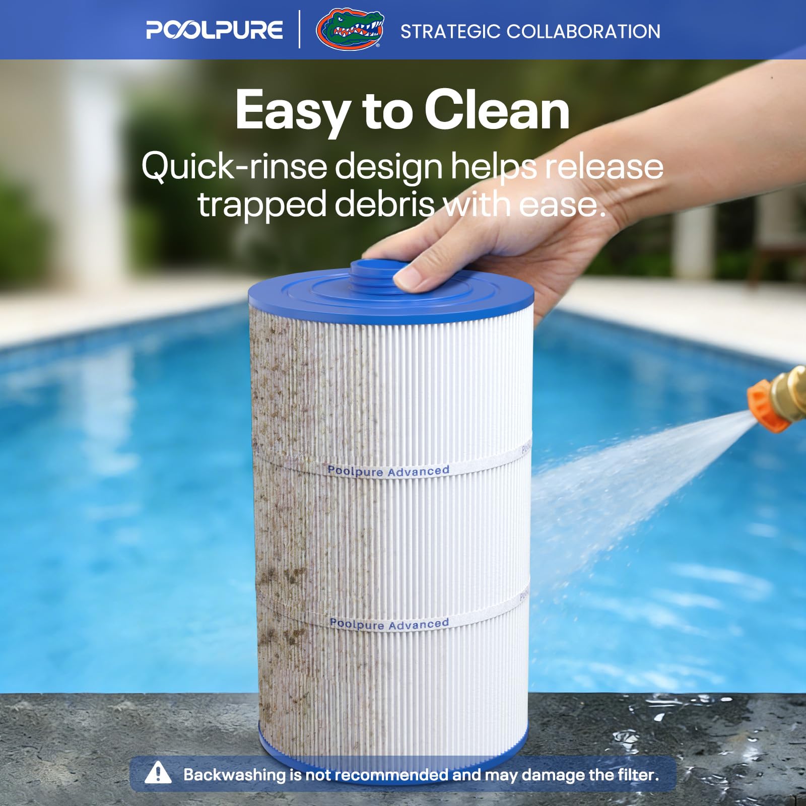POOLPURE Filtre de Rechange pour Sundance 6540-501, PSD85-2002, Unicel C-8380, Filbur FC-2810, Excel Filters XLS-840, Aladdin 18007, Baleen AK-70031, Magnum SU80, 85 m², Longueur : 35,6 cm. cm
