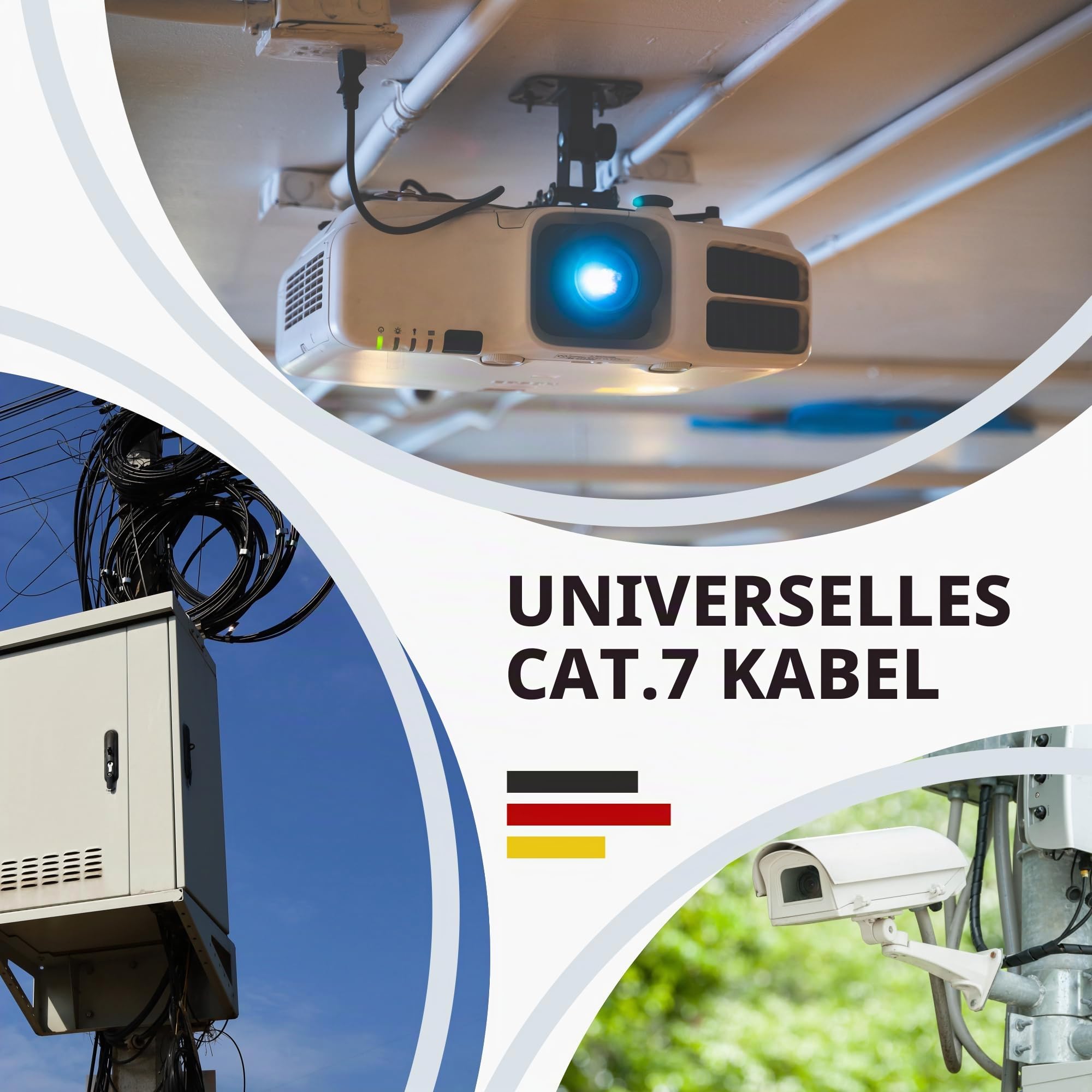 RedStar24 Cat7 Erdkabel 100m Outdoor LAN Kabel S/FTP AWG23/1 UV-beständig | PE Doppelmantel, PoE, direkte Erdverlegung, 10Gbit/s, S/FTP Schirmung, Kupfer, Cat 7 Ethernet Kabel für Außenbereich