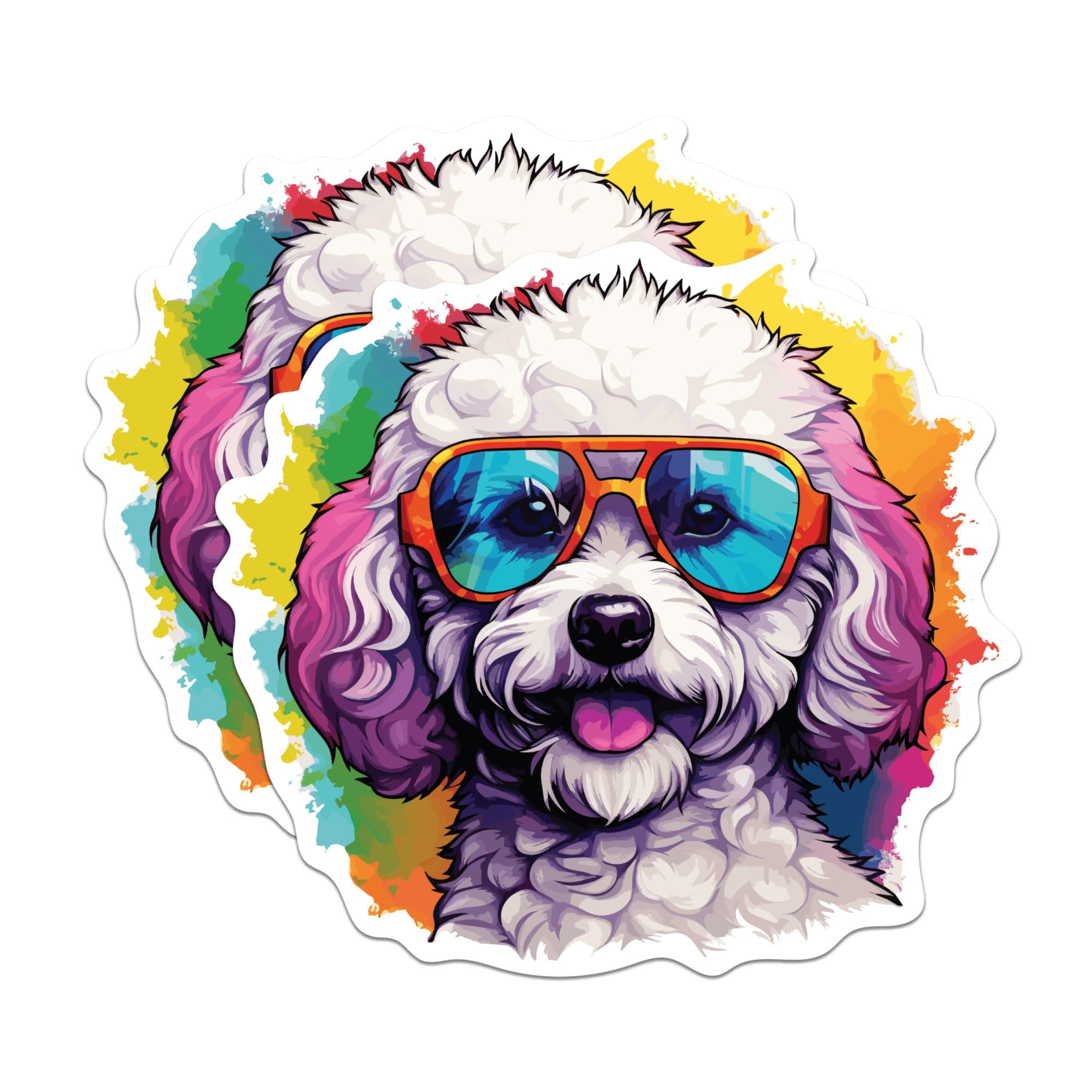 Bliss Monkey Co.(2 Pack) Bichon Frise Dog Magnets - Bichon Frise with Sunglasses - Choose FromOver 100 Dog Breeds - 5" On Longest Side - Premium Magnet - Made in USA - MAG0318