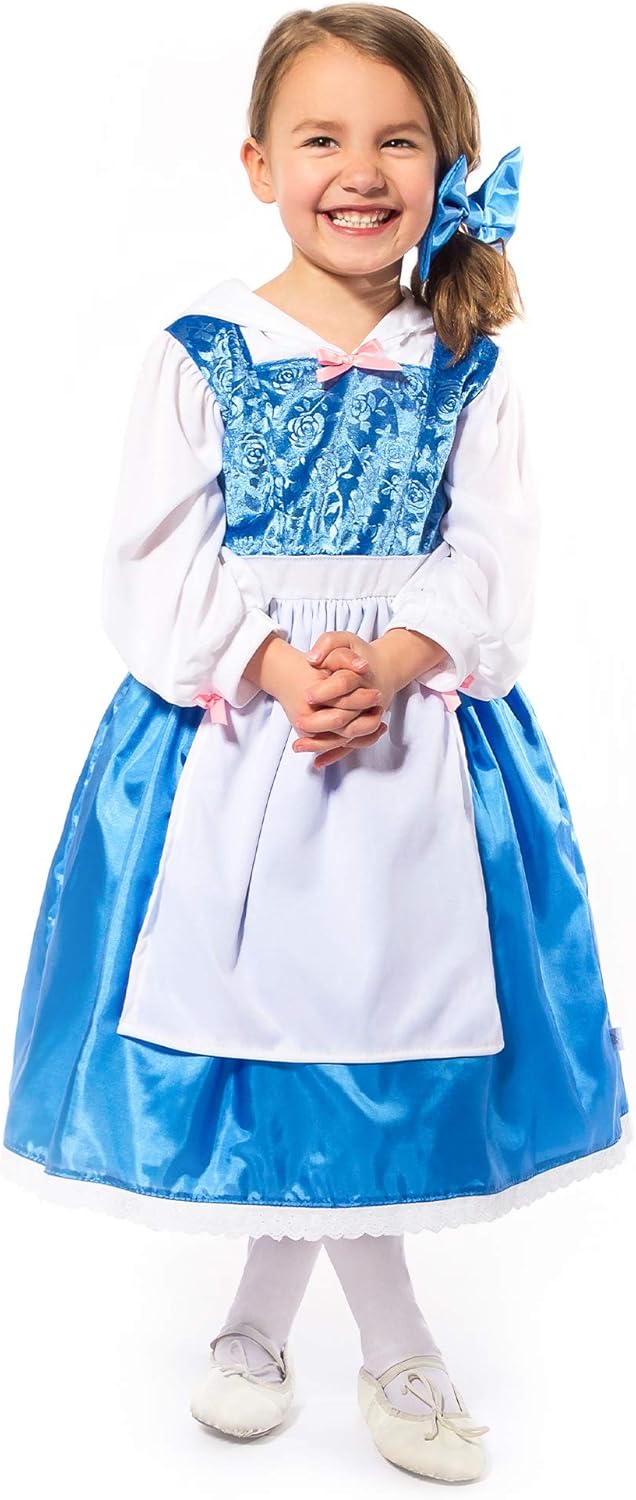 Little Adventures Beauty Day Dress with Bow Costume (Medium Age 3-5) - Machine Washable Child Pretend Play and Party Dress with No Glitter