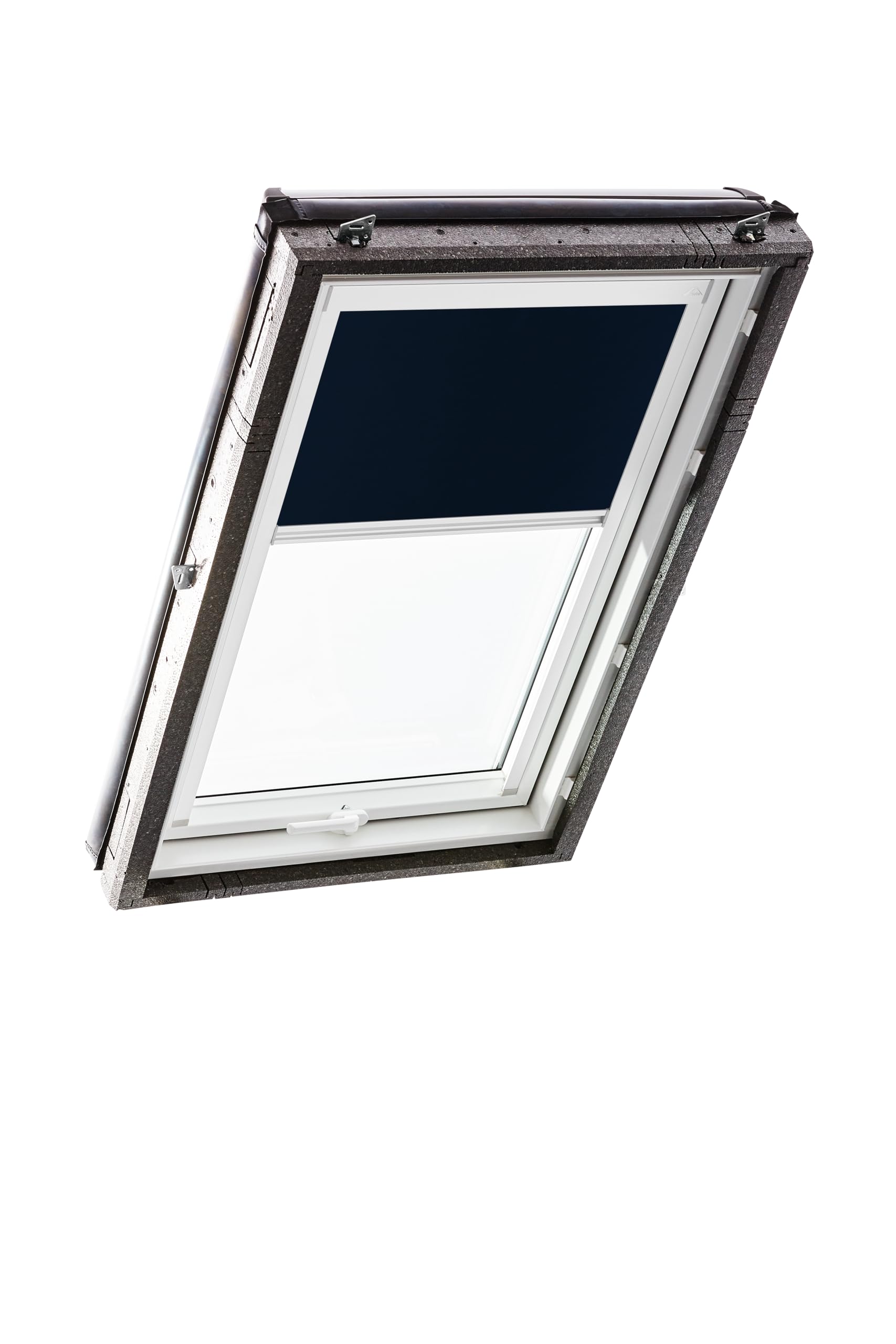 Original Roto Blackout Roller Blind ZRV Almost Complete Blackout Guide Rail White for Roto Roof Windows Series Designo R4/R7 and Classic 43/73 With Size 054/078 | 05/07 Night Blue