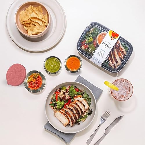 Miniatura 6 de Recipiente para aderezo de ensalada, recipientes pequeños para condimentos con tapas, a prueba de fugas, tazas de salsa de acero inoxidable,