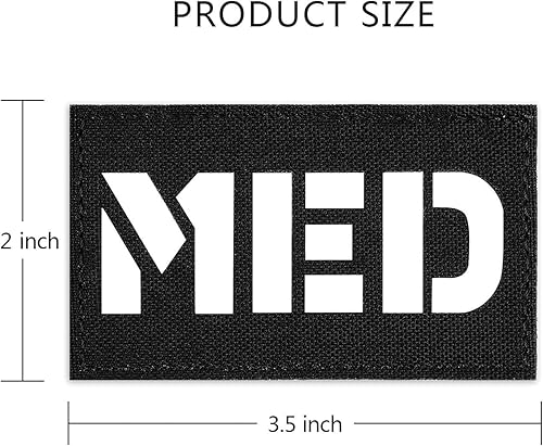 Vista 16 de Petac Gear Reflexión infrarroja IR MED Medical Tactical Fastener Patch Hook Fastener Backing 3.5x2 (RG)