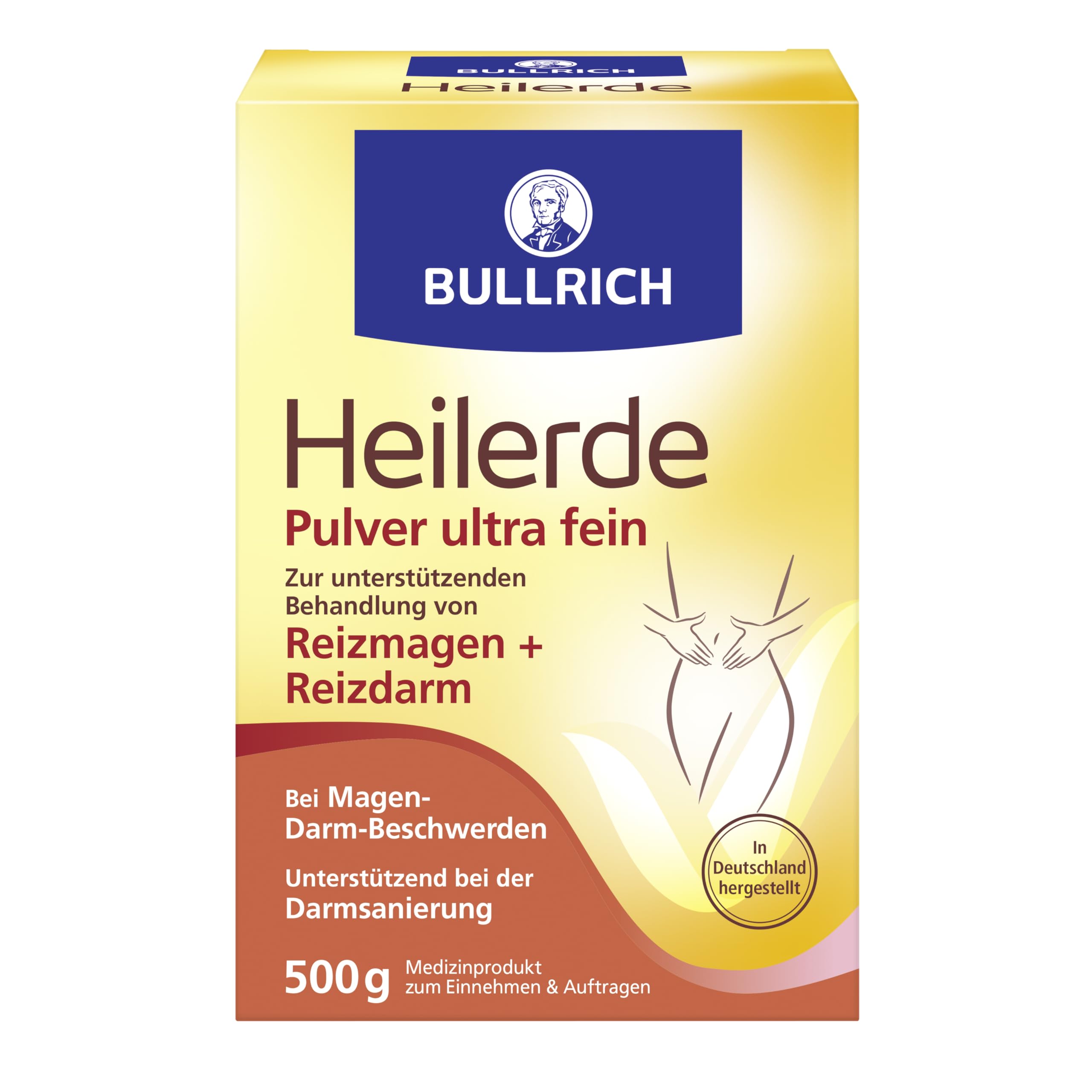 BULLRICH Heilerde Pulver ultra fein zur unterstützenden Behandlung von Reizdarm, 500 g Pulver