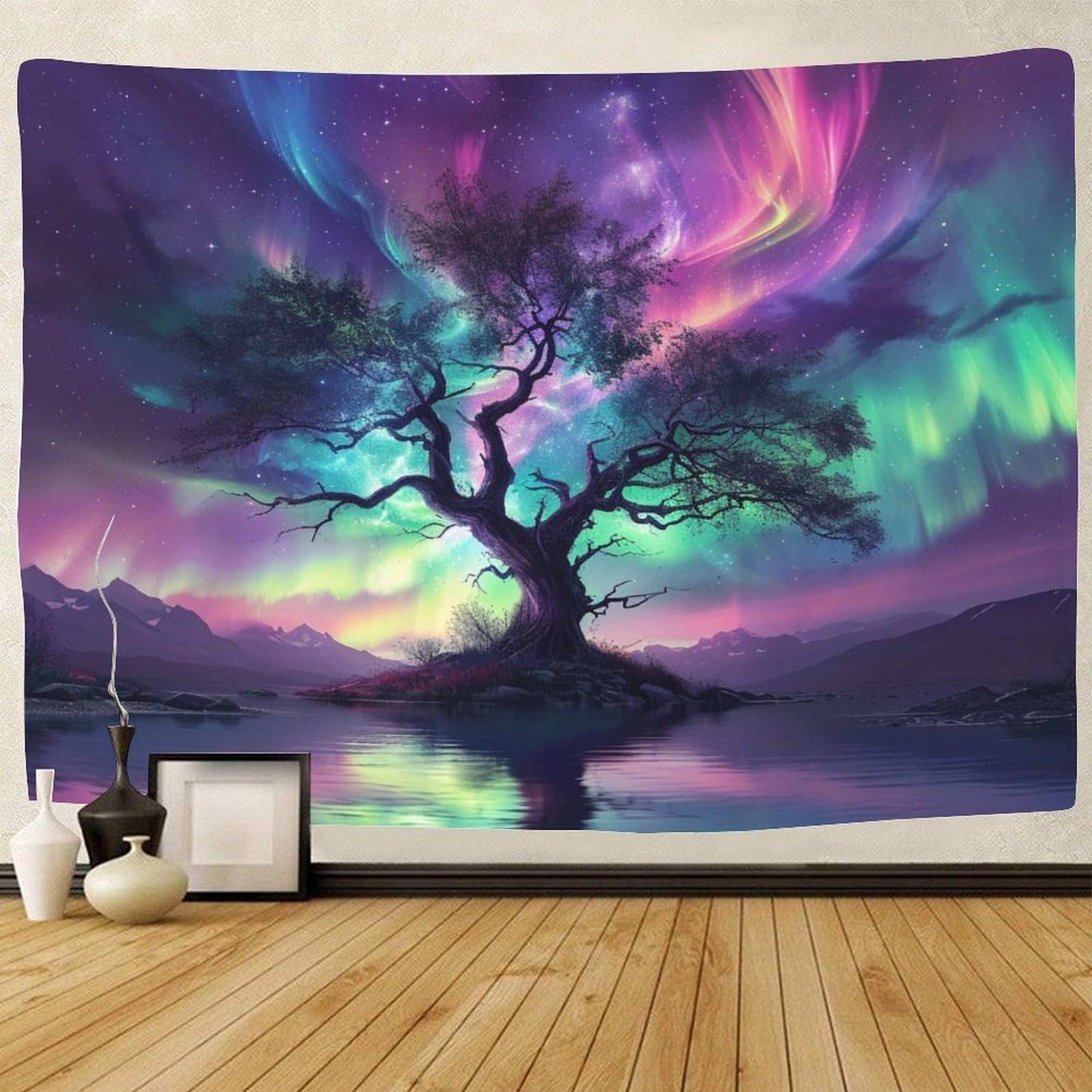 TIICZAAKL Aurora Tapestry 3D Printed Northern Lights Tapestries Wall Hanging Wall Cloth Background Home Decor for Decorative Bedroom Living Room Apartment Ceiling 100cmx150cm