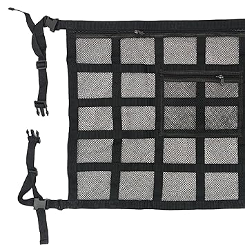 LOOM TREE Car Ceiling Cargo Net Storage Pocket Long Road Trip Dual Zipper Car Roof Bag Small| Automotive Tools & Supplies | Other Auto Tools & Supplies