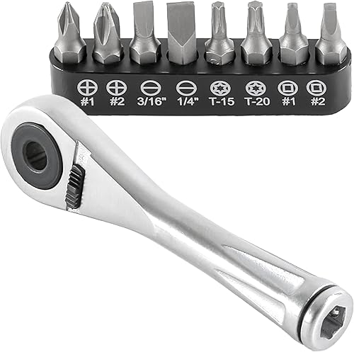 Vista 63 de ARES 42111 – Trinquete hexagonal de cabeza giratoria de 90 dientes rojo de 1/4 pulgadas – Giratorio de 250 grados con inserto magnético