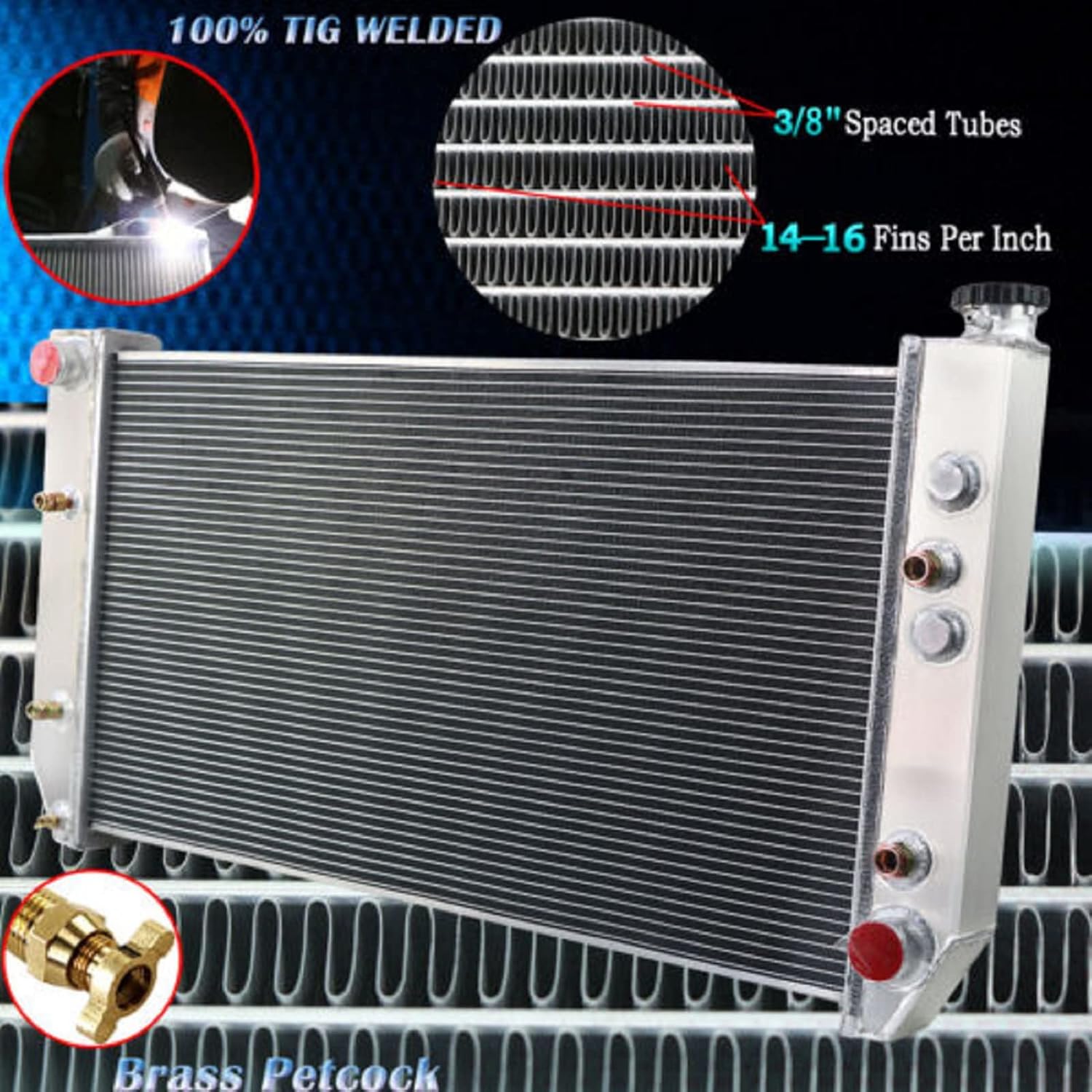 3 Rows Core Radiator for 1982-91 CHEVY C/K C10 C20 C30 Blazer G20,G30,P30,V20 GMC C1500 C2500 6.2L V8 DIESEL Aluminum Radiators 44MM
