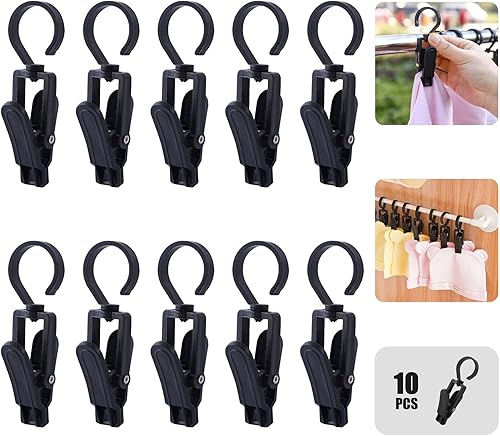 Clip giratorio para gancho de lavandería, colgador giratorio de ropa de plástico, pinza antideslizante multiusos, organizador colgante para