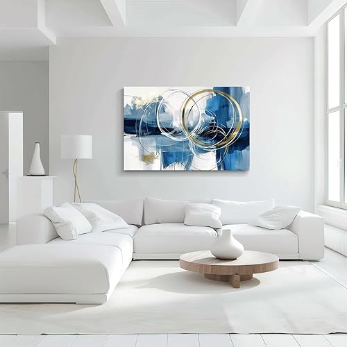 Miniatura 16 de Lienzo artístico para pared, pinturas de arte abstracto, fantasía azul, grafiti colorido sobre fondo blanco; decoración artística moderna para sala