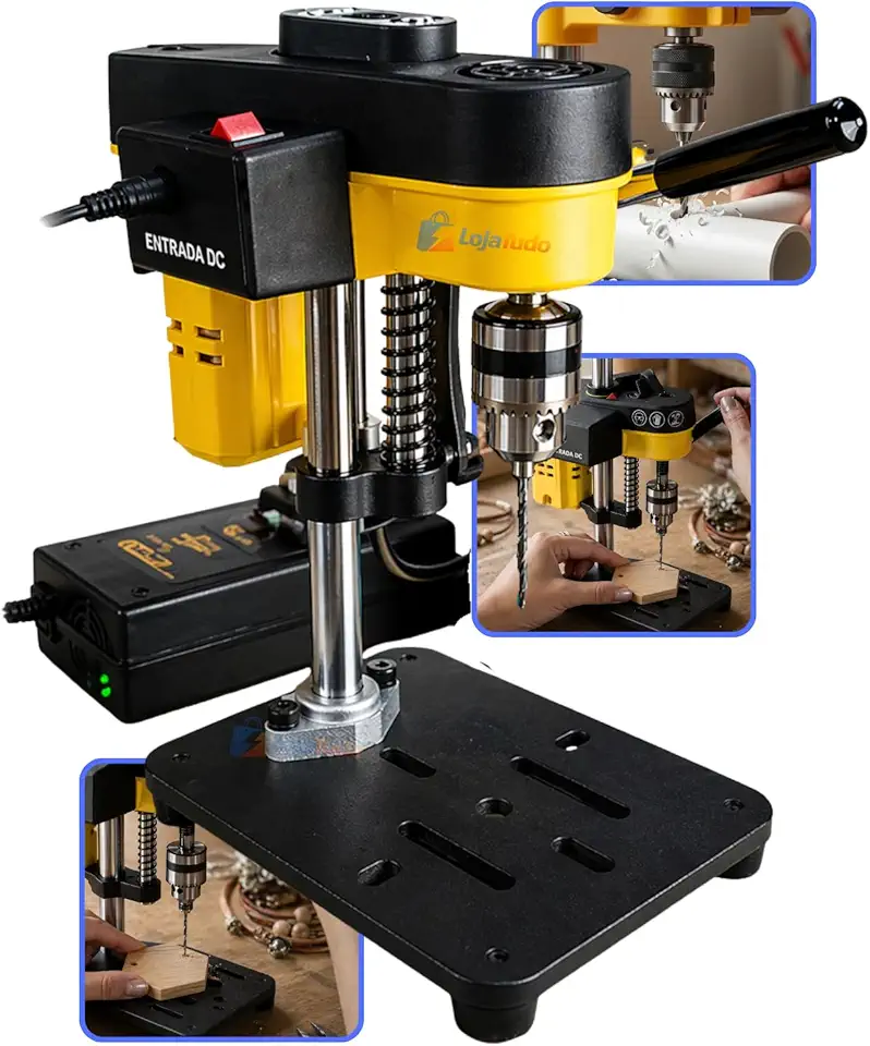 Mini Furadeira de Bancada Coluna 350W, Bivolt, para Madeira, Metal, Acrílico e Artesanato, com Precisão para Peças Delicadas 2800RPM, Premium, Entrega Rápida