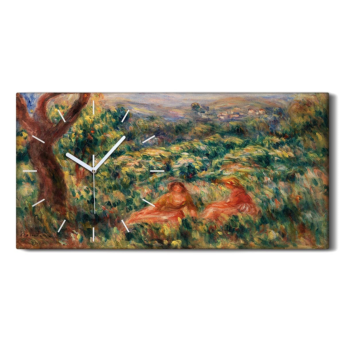 Horloge Murale Toile 60x30cm Salon Art Moderne Image Tableau