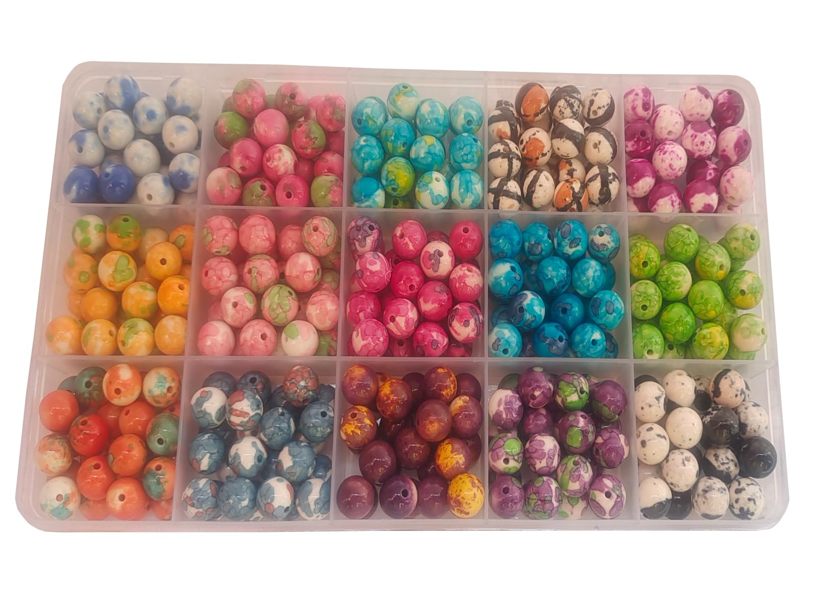 Cuentas de piedra de 6 mm, 15 colores, 750 cuentas redondas sueltas y suaves para hacer pulseras, collares, joyas (6 mm, 80617 colores mezclados)