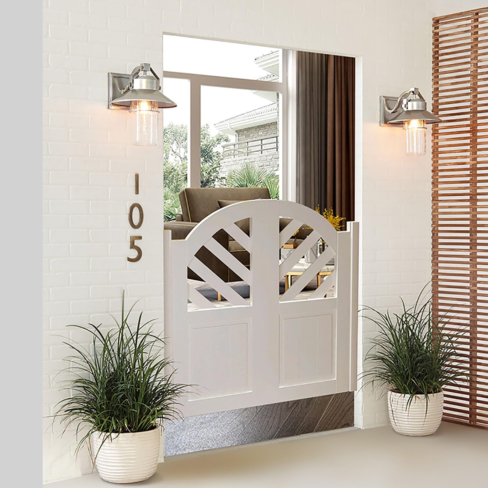 White Dual-door Swinging Partitions Swinging Saloon Doors - Wood Cafe ...