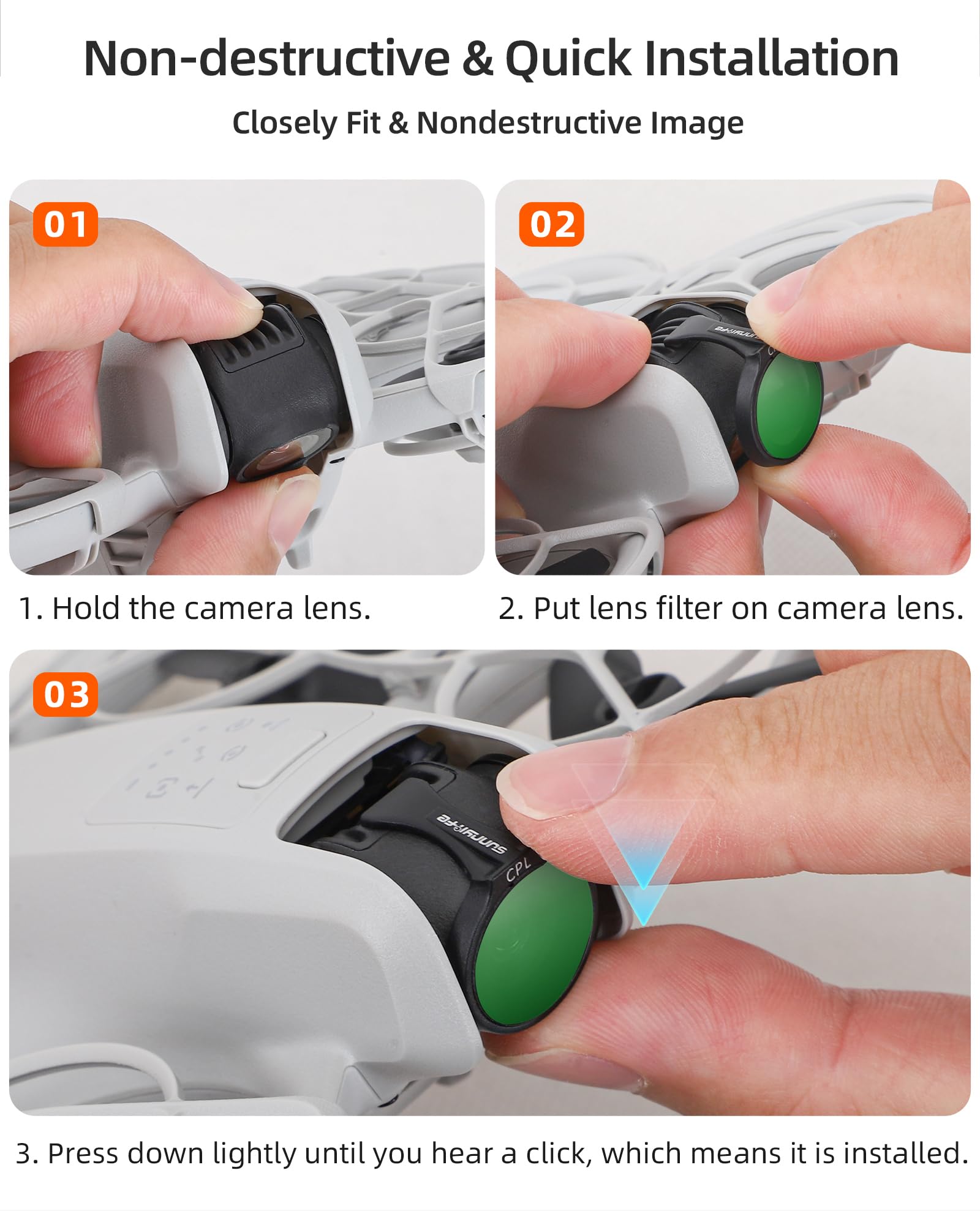 Filtro per DJI Neo Filtro per obiettivo ND UV CPL Filtro Protezione dell'obiettivo Accessori per DJI Neo (3pcs(CPL+ND8+ND16))