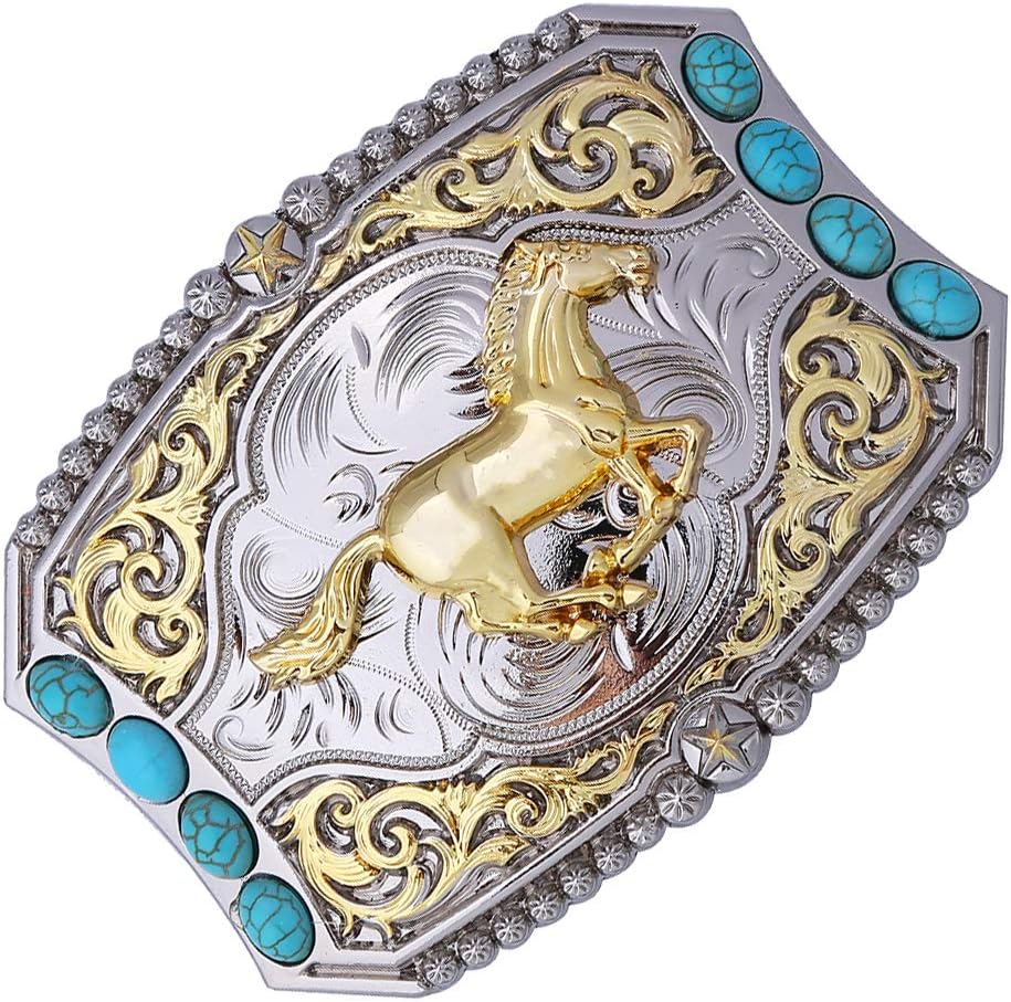 Btilasif Horse Belt Buckle,Long Horn Bull Western Cowboy Texas Rodeo Belt Buckle for Men Women - Image 4