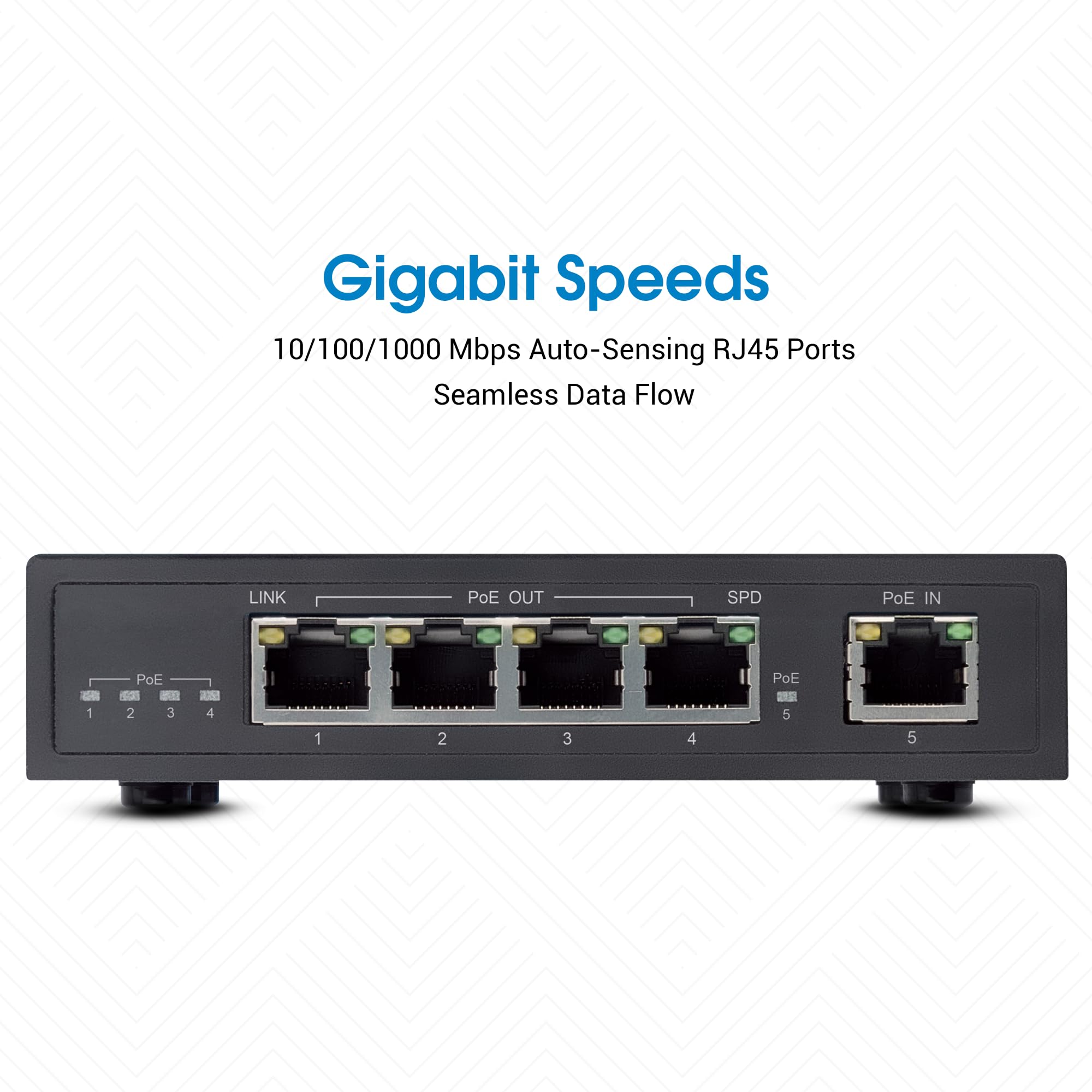 Intellinet Extensor Gigabit PoE++ de 4 Puertos – Presupuesto PoE de Salida de 90 W, extiende PoE hasta Otros 328 pies, silencioso sin Ventilador, Carcasa de Metal – 3 años de garantía Mfg – 561617