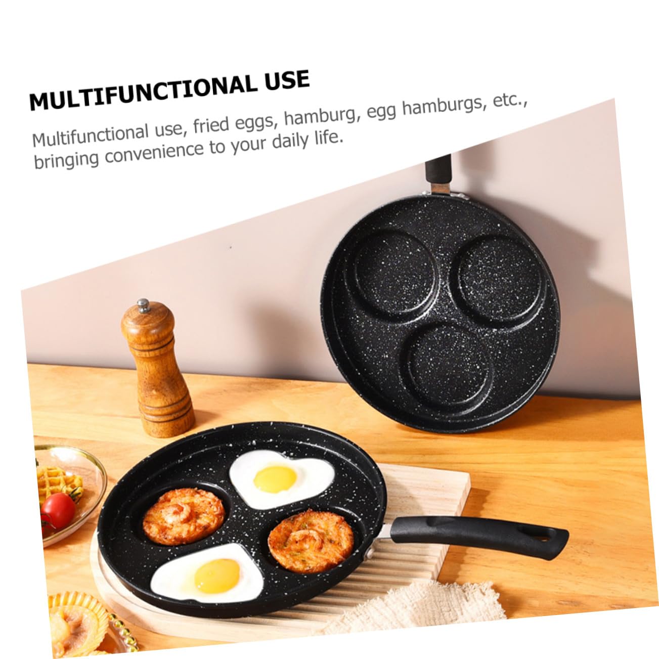 Runde Kleiner Bratpfanne aus Edelstahl Antihaft Beschichtung Leicht zu Reinigen Multifunktional Einsetzbar für Frühstück und Pfannkuchen