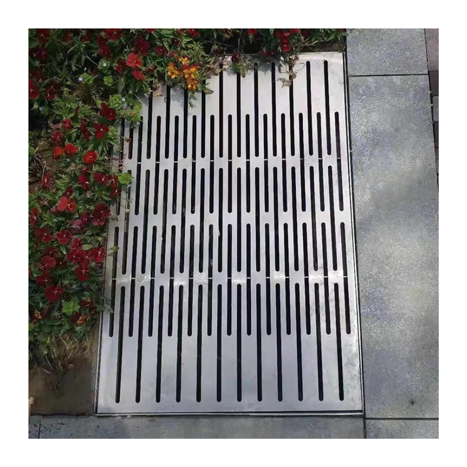 Grille de caniveau en acier inoxydable premium, maillage drainant haute résistance pour cour