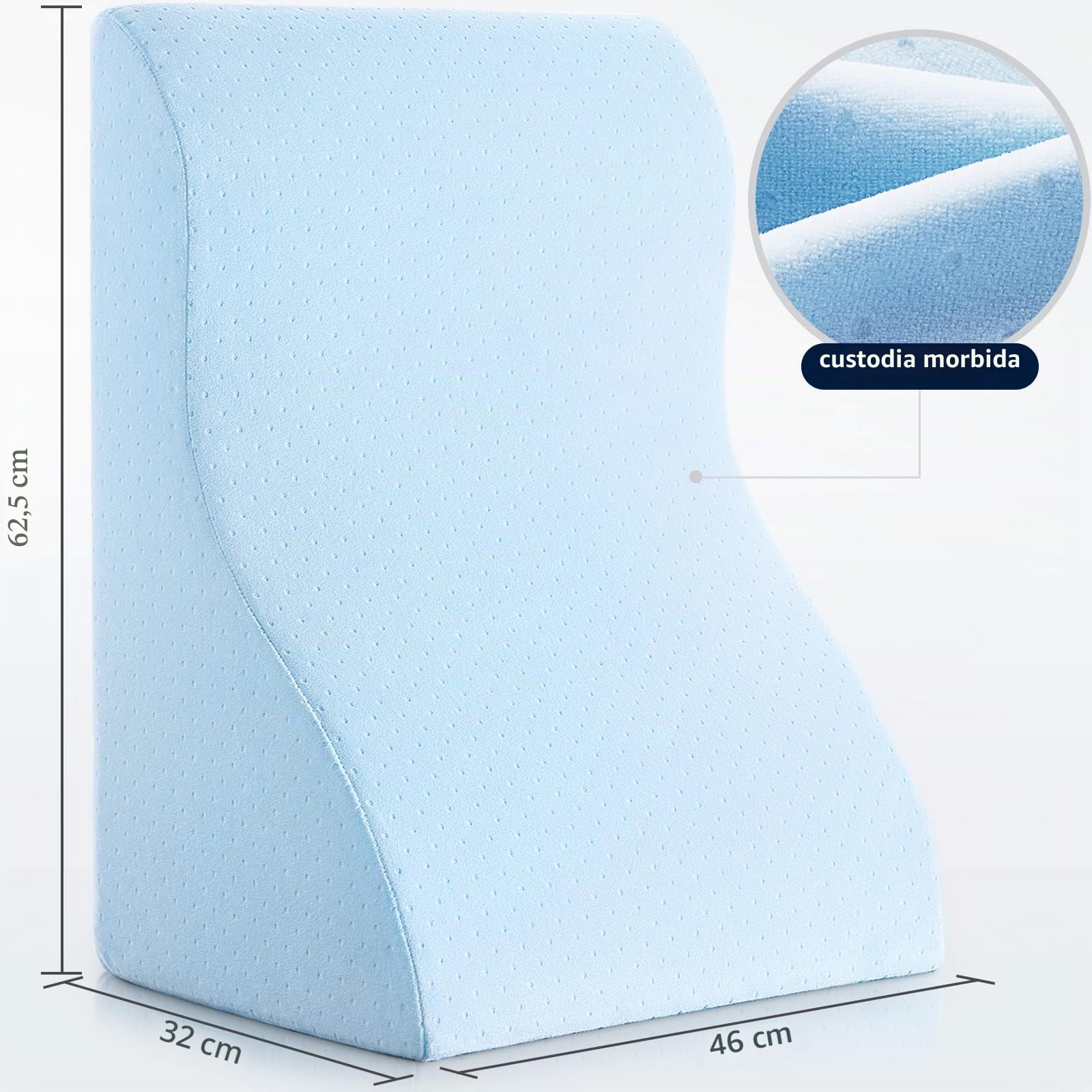 Cuscini da Lettura a Cuneo in Memory Foam | Cuscino Gambe per Letto e Divano | Perfetto per Il Supporto della Schiena Durante Rilassarsi, Giocare, Leggere o Guardare la TV