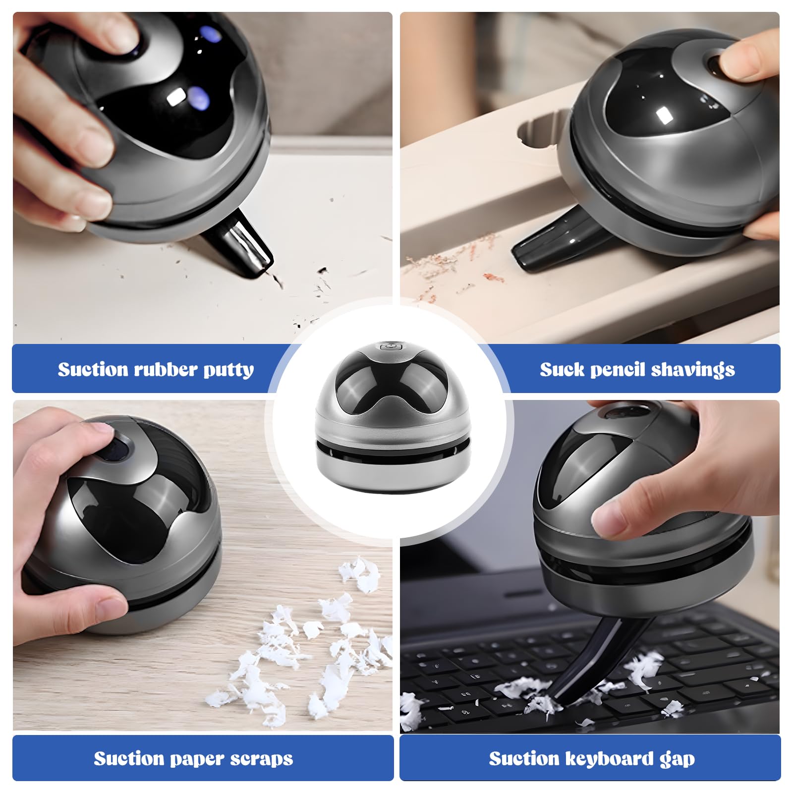 Mini Aspirateur De Table Sans Fil Sporgo - Rechargeable USB - Puissance D'aspiration élevée - Pour Miettes, Poussière, Bureau