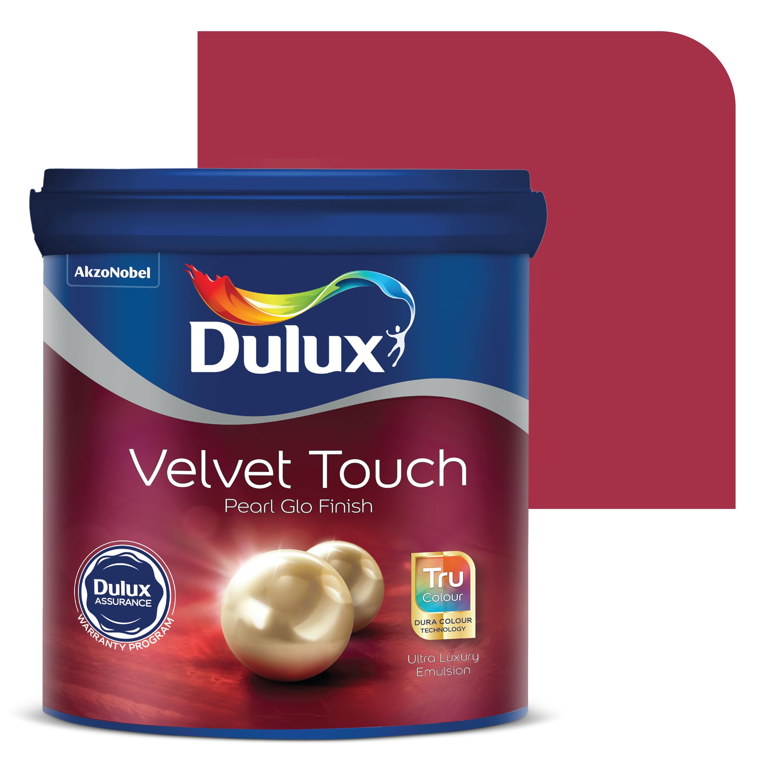 Dulux Velvet Touch Pearl GLO Interior Emulsion Paint | Luxurious Soft-Sheen Finish | Highly Durable & Washable | Rich, Intense, Smooth Colors (Cherries Jubilee, 1 Liter)