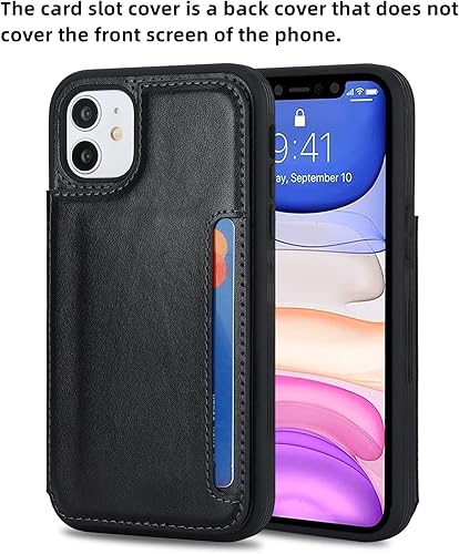 Miniatura 3 de iCoverCase Funda compatible con iPhone 11 con soporte para tarjetas, funda protectora de piel sintética para mujeres y hombres, bloqueo RFID, funda