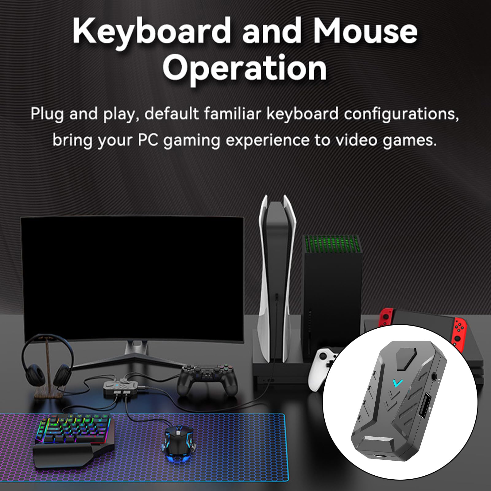 Adattatore per mouse Gamepad Controller mobile Tastiera da gioco Mouse Converter per adattatore di gioco mobile