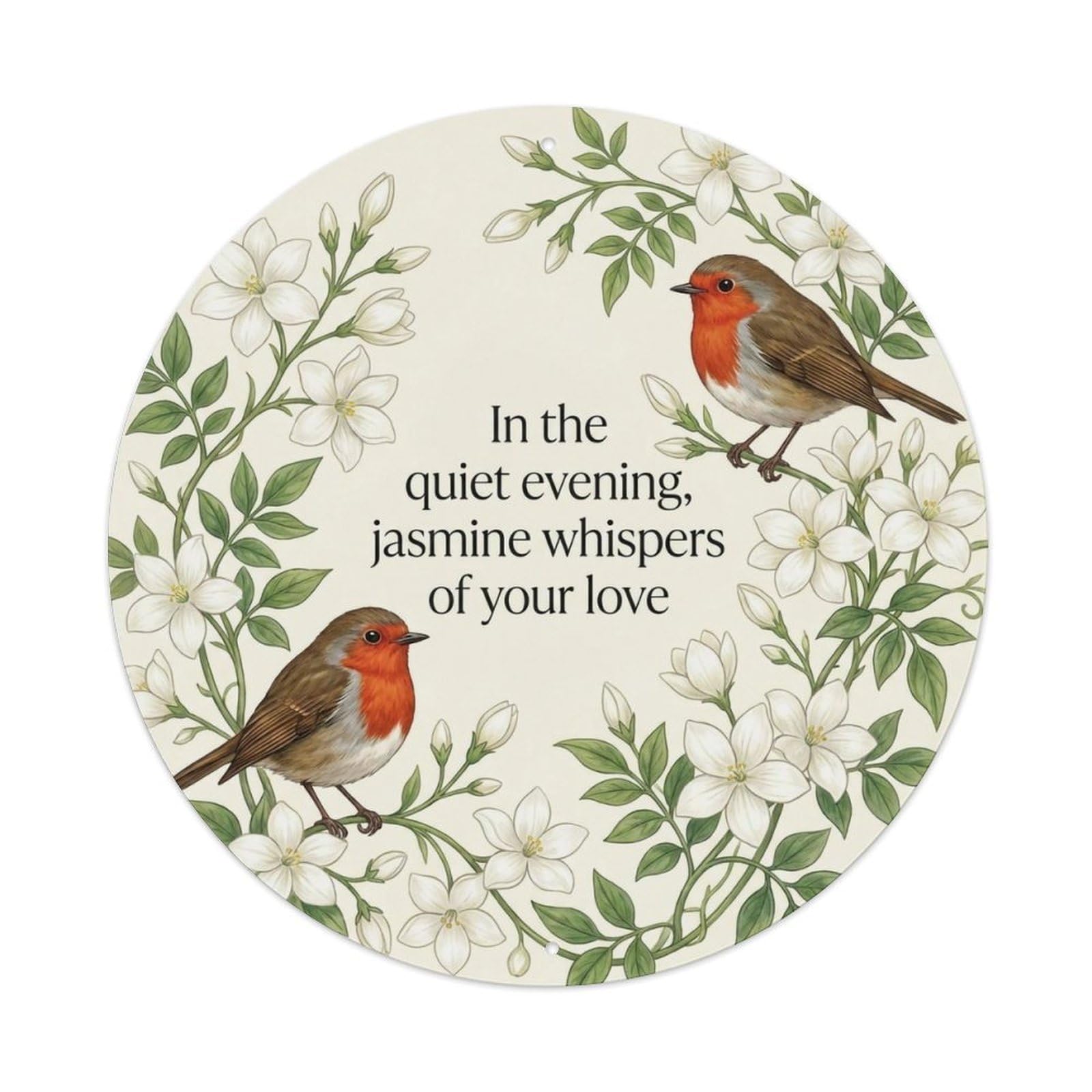 Metal Tin Sign European Robin Garden Sign Heaven Love Jasmine
