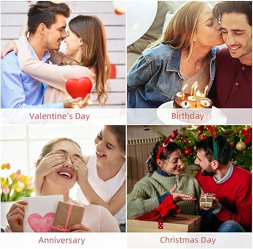 Miniatura 7 de iSuperb Caja con colgante en forma de corazón, flor preservada, caja de joyería de terciopelo, caja de regalo para el día de San Valentín, día de la