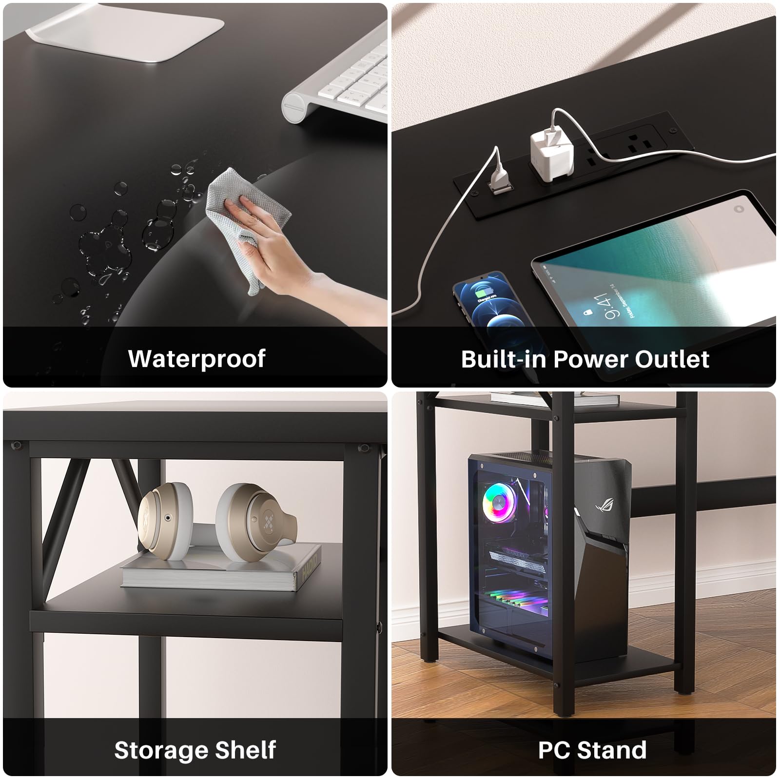 Computer Inversion Desk Snapklik.com : iSunirm Reversible L Shaped Computer Desk