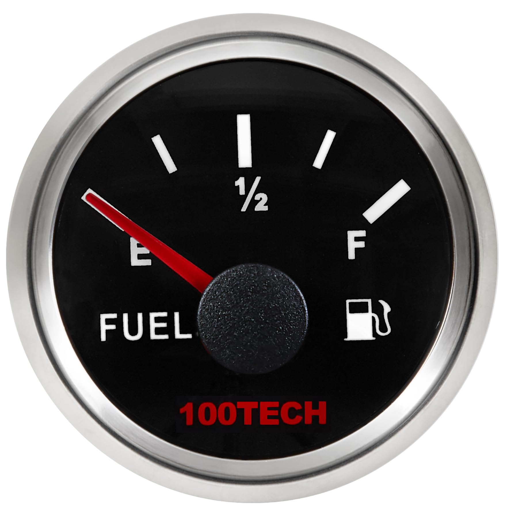 100TECH Boat Fuel Gauge 73-10 ohms Marine Fuel Gauge Waterproof 52mm 2-1/16" Diesel Aftermarket Gauge Automotive Replacement Gas Gauge for Car Truck