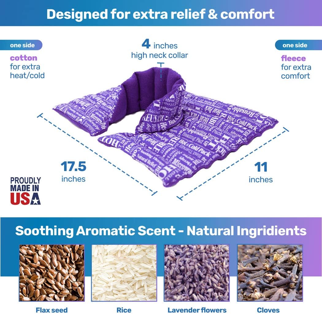 Bеѕt Dеаl HTP Relief Microwave Heating Pad for Neck and Shoulders | A Plush Microwavable Heating Pad with Relaxing All Natural Lavender Blend - Relieve Back Pain, Shoulders Pain, Tension & Stress - Purple Plus