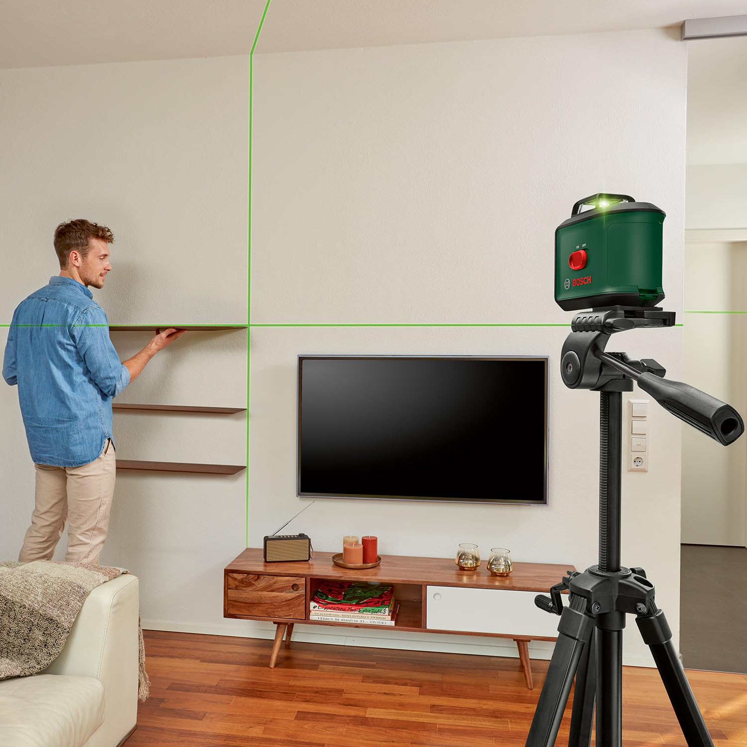 Bosch treppiede premium TT 150 (altezza regolabile di 55-157 cm per posizionamento rapido e flessibile di livelle laser multifunzione, in cartone)