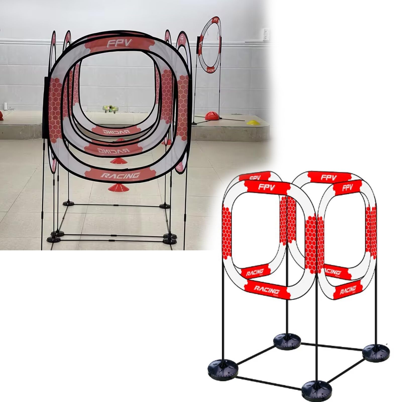 Percorso Ostacoli Droni Kit di Allenamento per Mini Droni con Percorso a Ostacoli per Giochi Domestici, Percorsi a Ostacoli 3D per Droni da Corsa All'aperto/al Chiuso, Anello di Allenamento