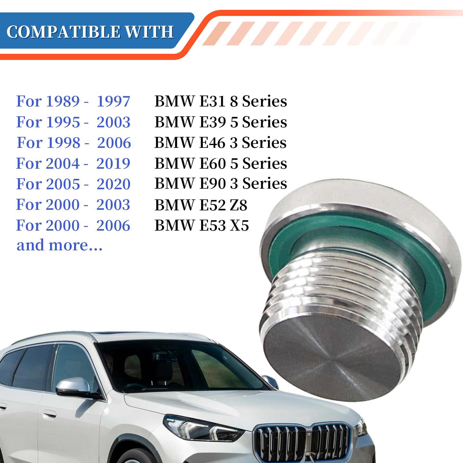 Bouchon Vidange Huile Moteur Métal ECSiNG - Compatible BMW Série 3/5/7 X1/X3/X5/X6