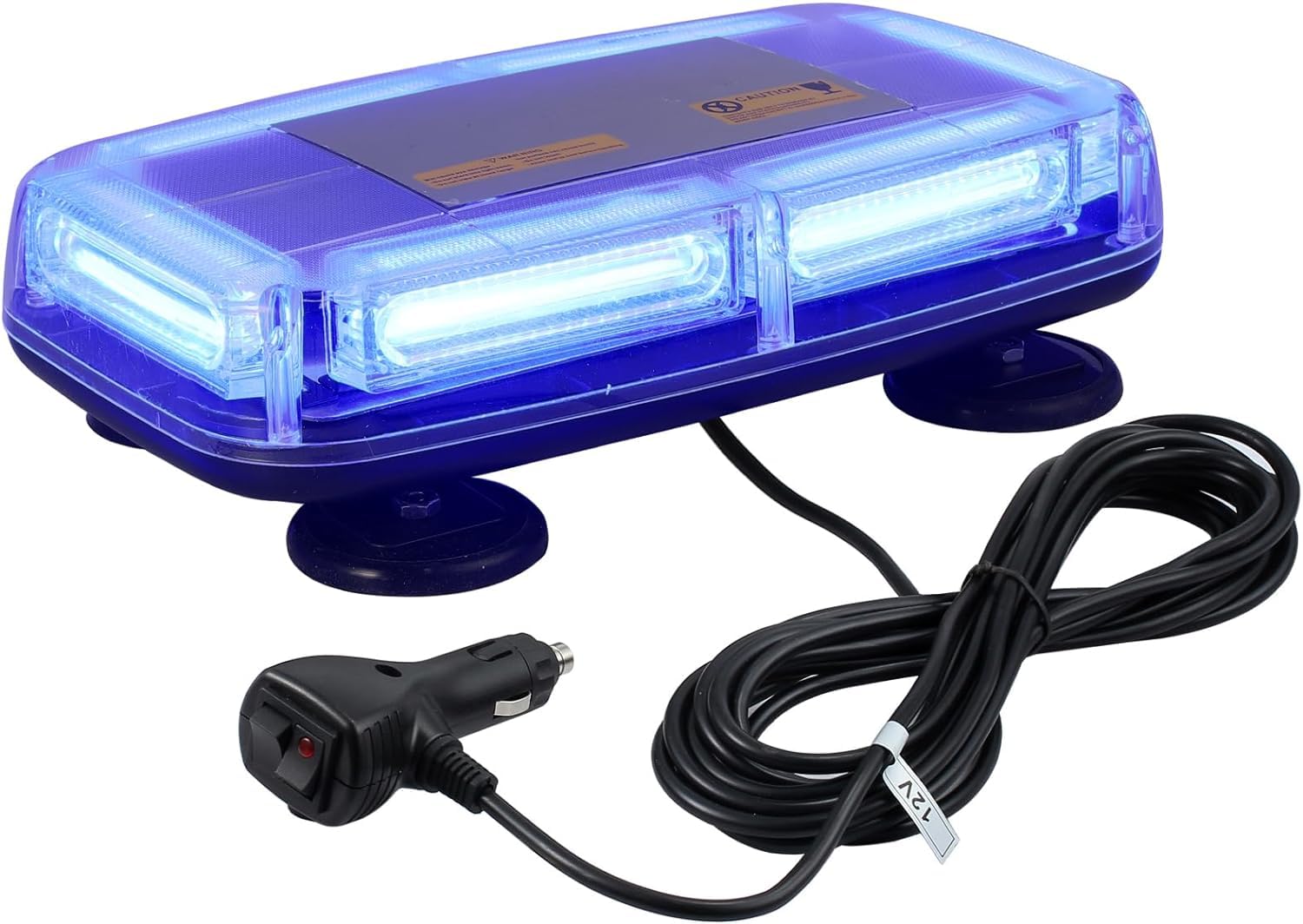 PROZOR 6-COB LED Notfall Warnblitzlicht E-Marked, IP67 Wasserdicht 7 Modi 12V/24V 60W Warnleuchte mit 4 Magnetfuß, mit Doppelschalter und 5M Netzkabel Notbeleuchtung Licht für Auto LKW (Blau)