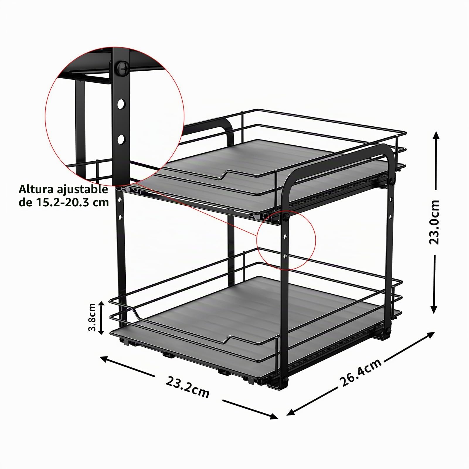 Especieros, CajóN RetráCtil Para Condimentos, Especieros Para Cocina, Organizador Armarios De Cocina, Organizador Especias, Adecuado Para Armarios Cocina, Armarios BañO 26.4 * 23.2 * 23CM