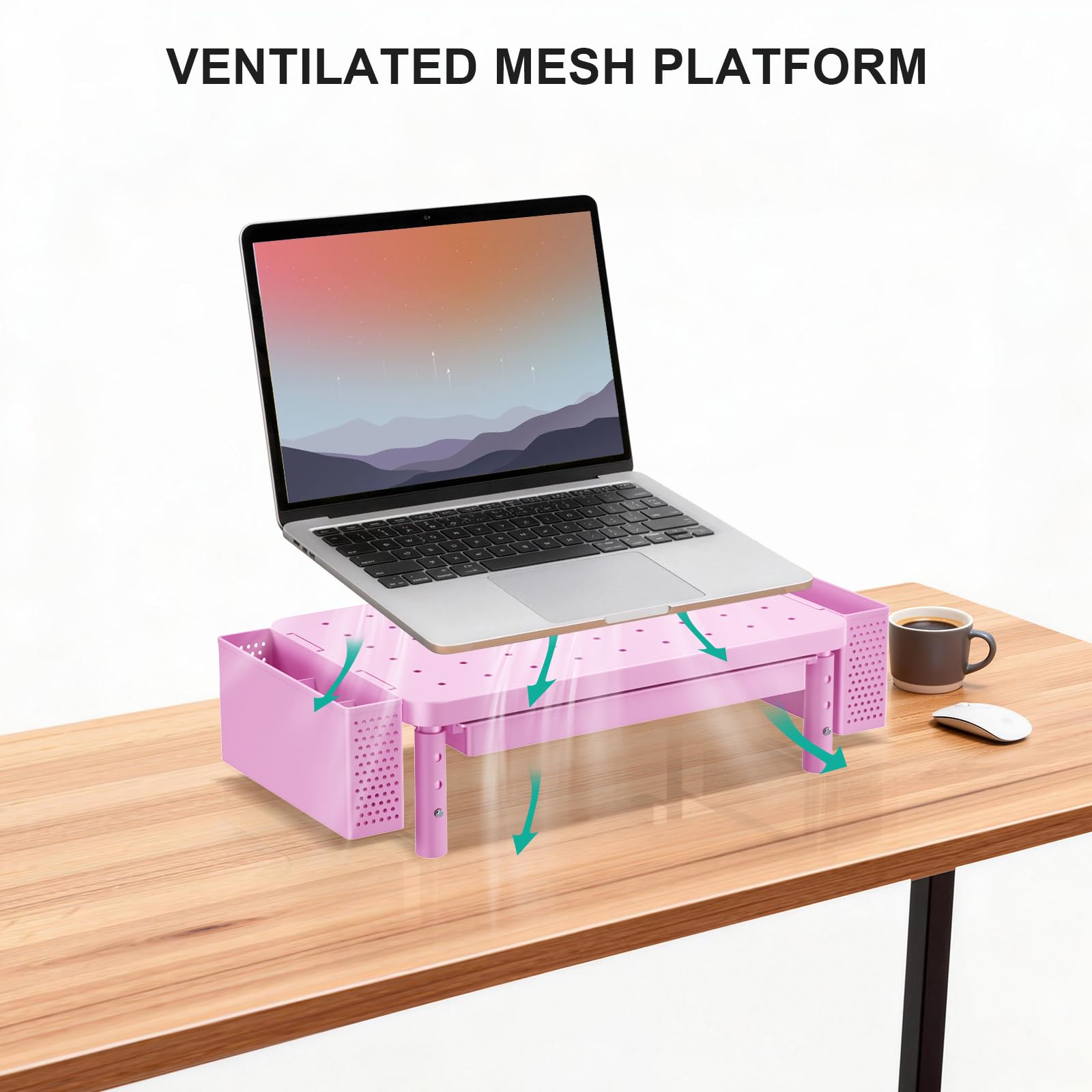 WALI Computer Monitor Stand with Storage and Pen Holder view 5