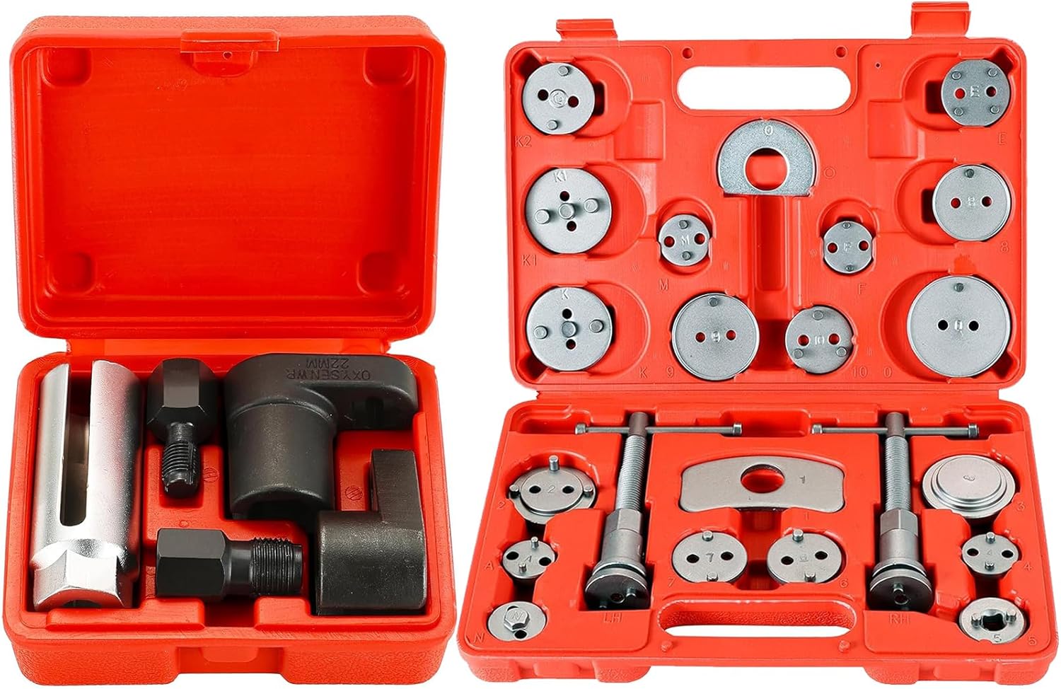 Universal Heavy-Duty Disc Brake Caliper Tool Kit & Automotive Oxygen Sensor Socket Set