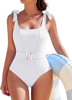 AI'MAGE Women's One Piece Swimsuit 2025 Tummy Control Swimsuits Slimming Bathing Suits Belted Swim Suit Swimwear