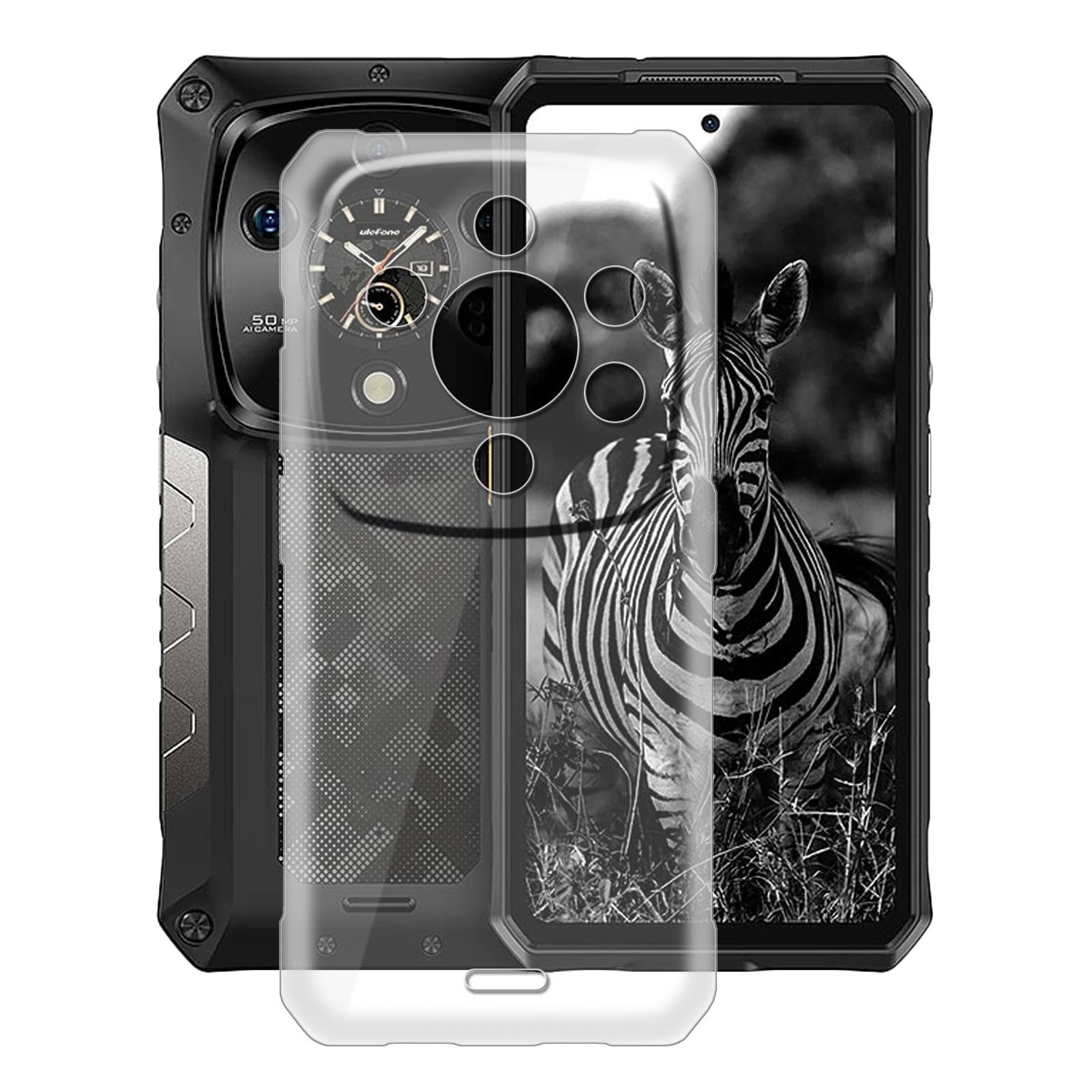 YQINHHME Phone Case for Ulefone Armor 28 Ultra Thermal (6.67"), Clear TPU Soft Silicone Cover Ultra-Thin Shockproof Anti-Drop Protective Cover for