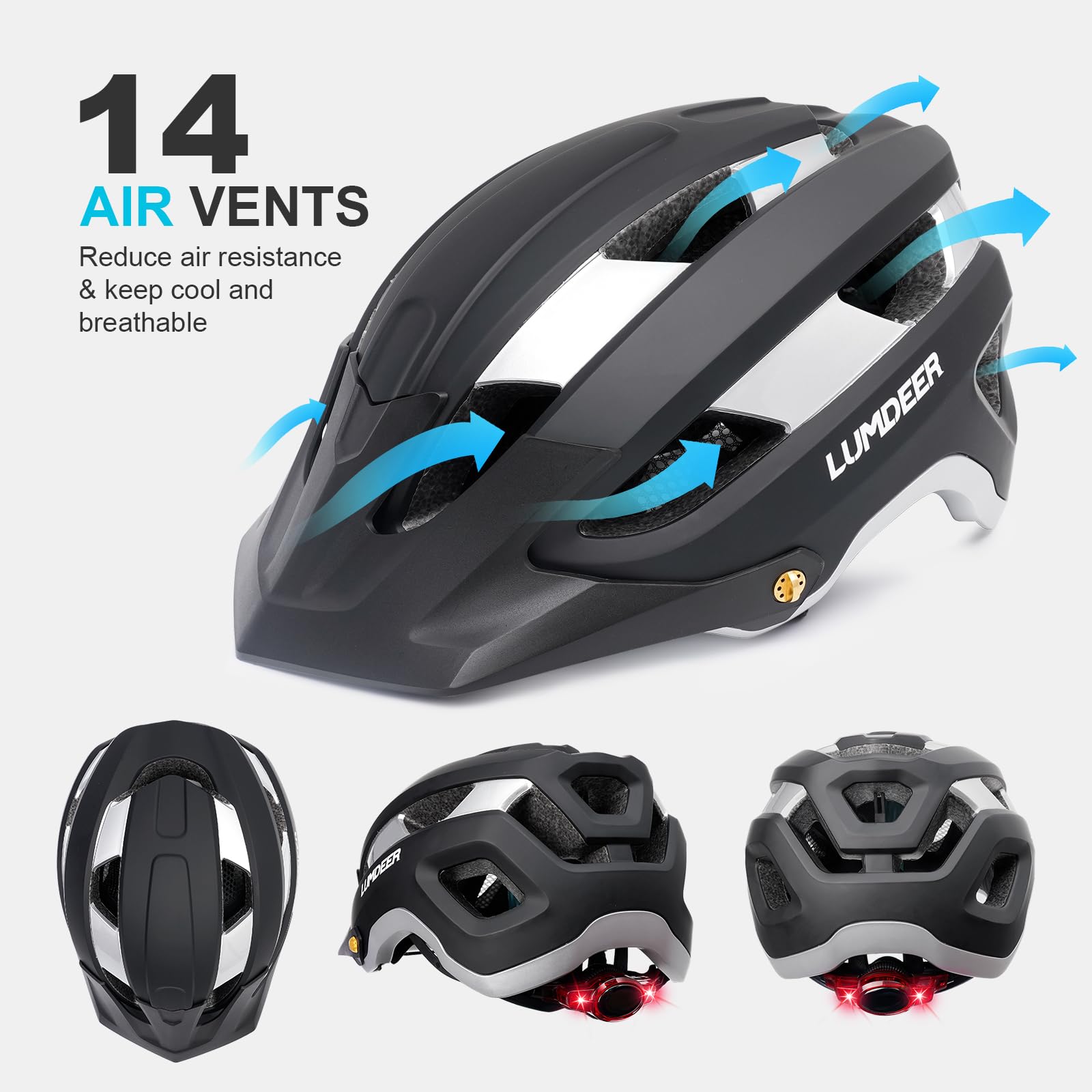 LUMDEER Fahrradhelm Mit Rücklicht – Cityhelm Für Damen & Herren, Größe 57-61 Cm