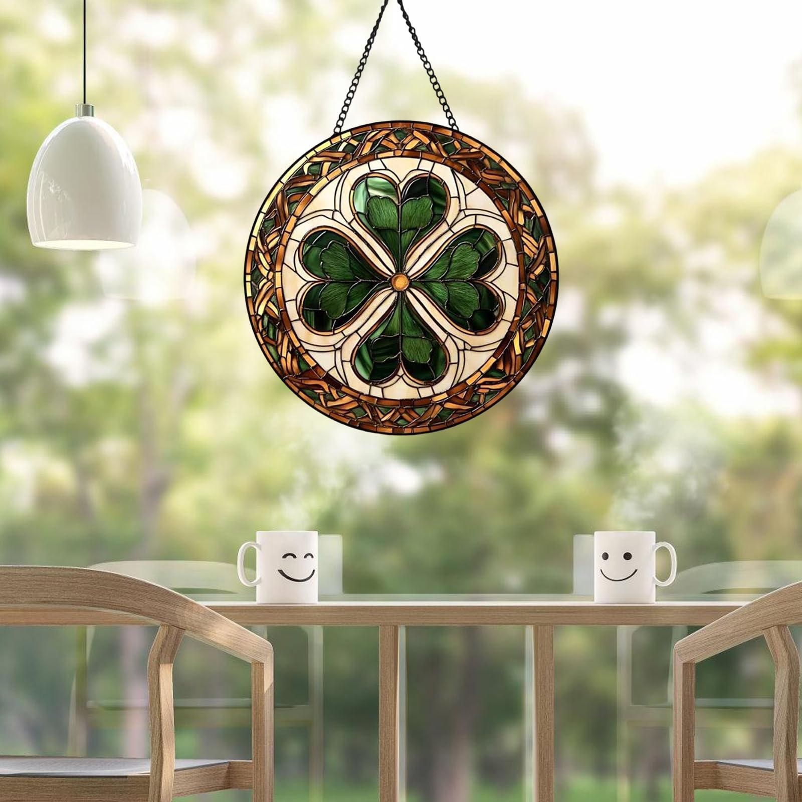 Acchiappasole 3D imitazione cartello da appendere alla parete ornamento a quattro aghi Trifolium Sun Receiver