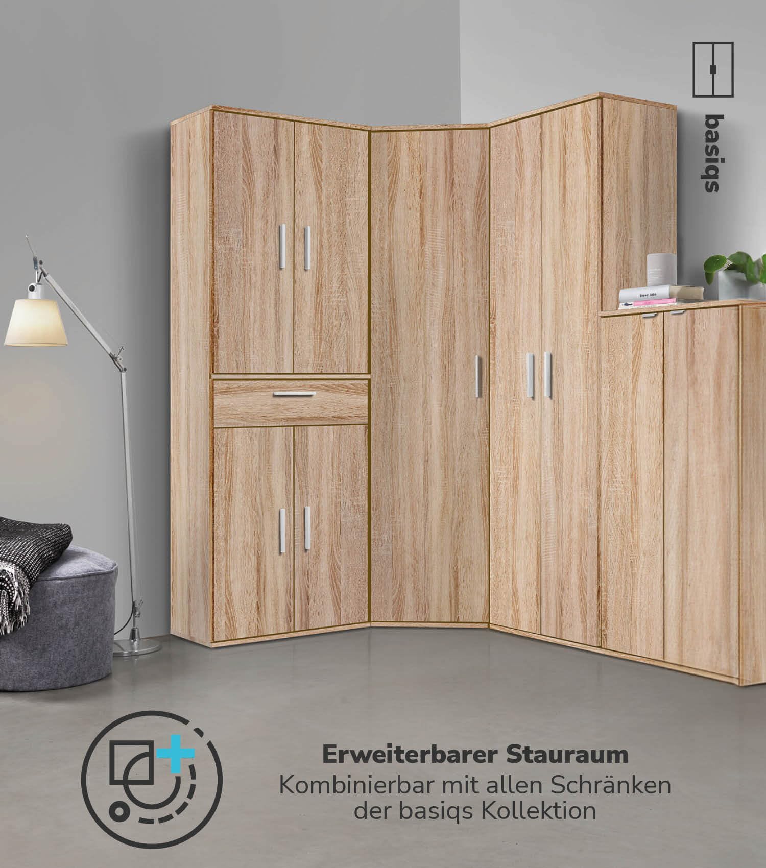 Kledingkast MADJER 2 schuifdeuren 180 cm sonoma eik met Kledingkast MADJER 2 schuifdeuren 180 cm sonoma eik met