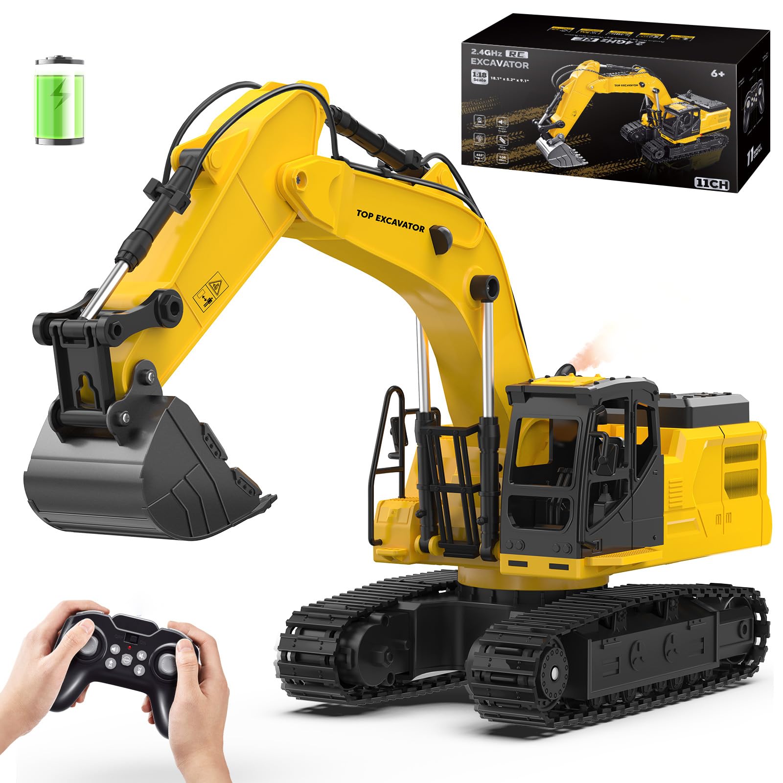 Amazon.com: 1:18 Remote Control Excavator Construction Toys