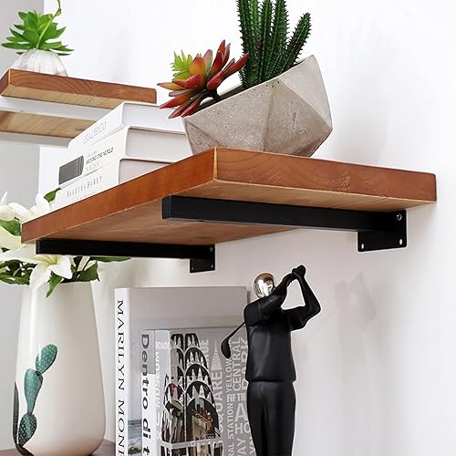 Miniatura 4 de Soporte de estante industrial, soportes de pared retro, soportes ocultos para estantes flotantes, soportes multifuncionales de hierro para